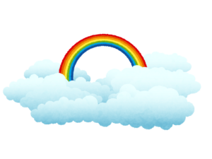 虹と雲のイラスト 無料で使えるフリーな らくがき素材