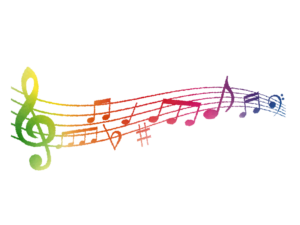 音符の七色のイラスト 無料で使えるフリーな らくがき素材