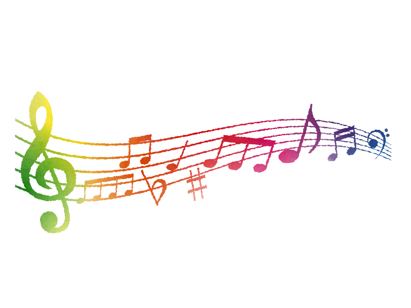 音符の七色のイラスト 無料で使えるフリーな らくがき素材