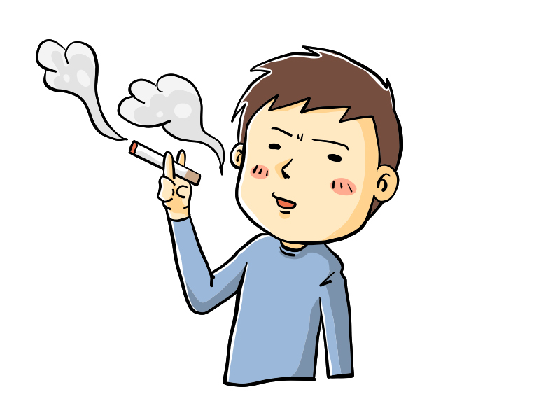 タバコを吸う男性のイラスト 無料で使えるフリーな らくがき素材