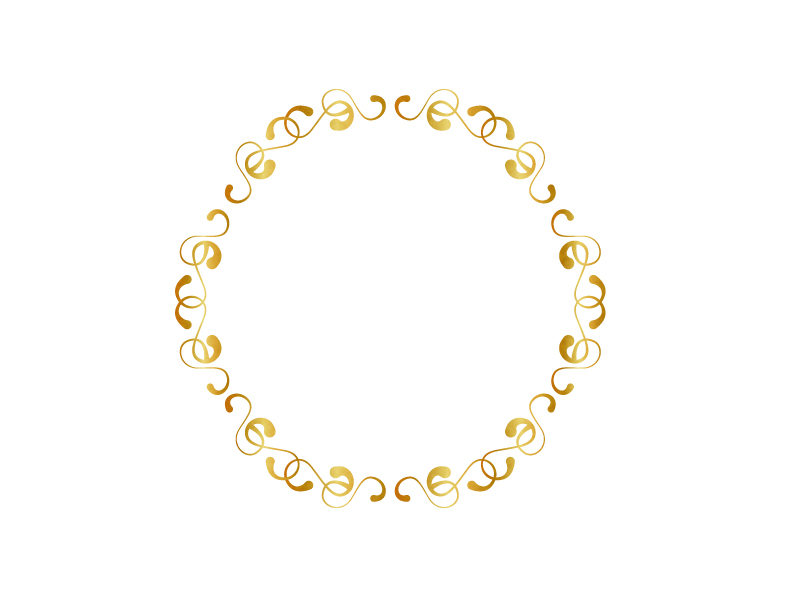 飾り罫丸い金フレーム 無料で使えるフリーな らくがき素材